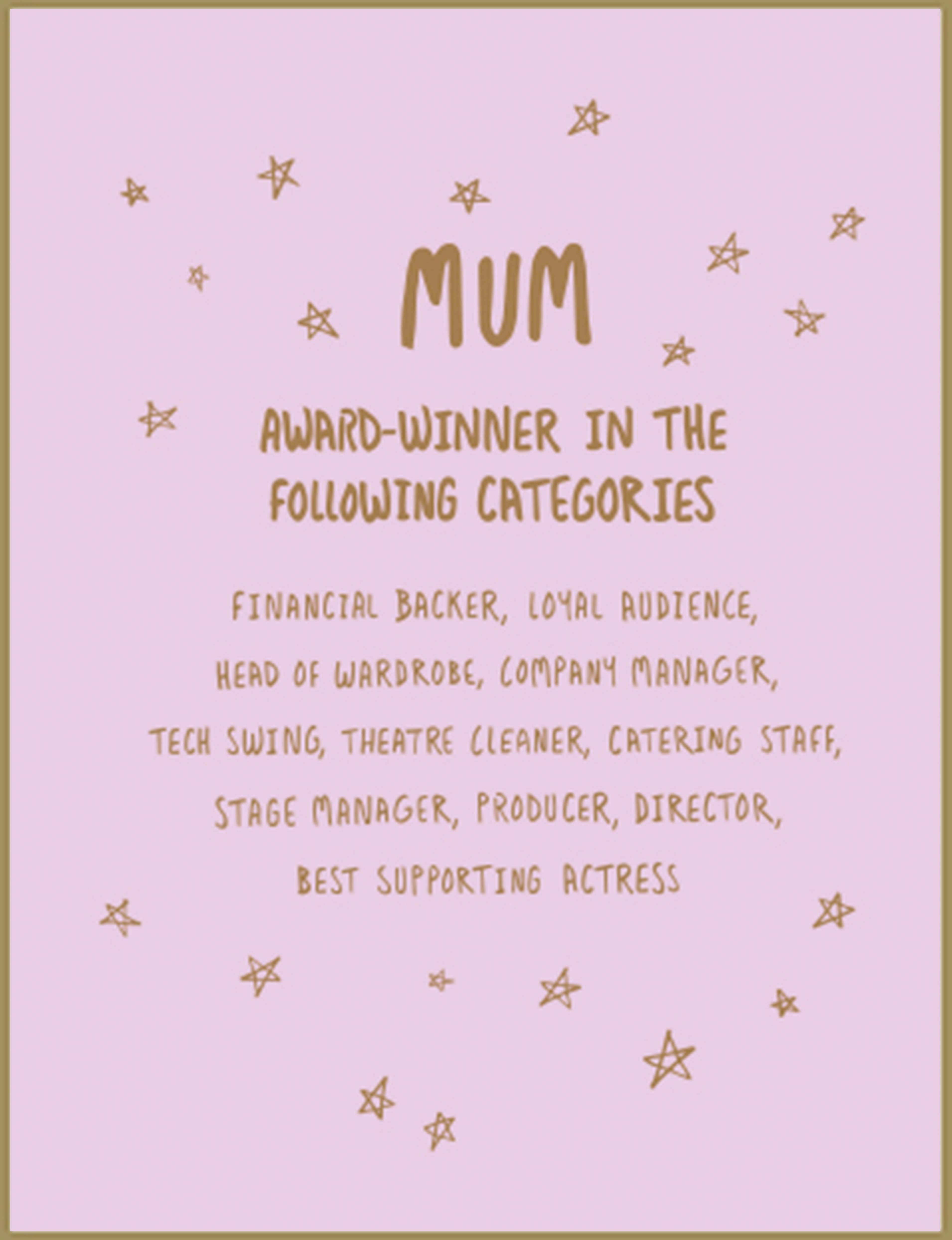 Mum Award card